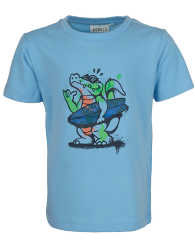 minirebel t-shirt blauw krokodil REB SB 02 M