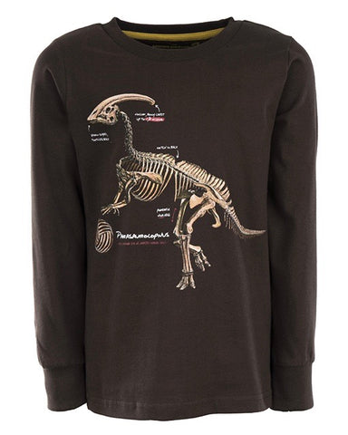 Stones and bones long sleeve Tougher PARASAUROLOPHUS donkerbruin coffee