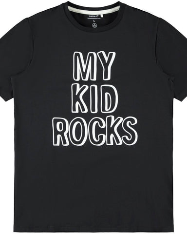 nameit tshirt zwart my kid rocks