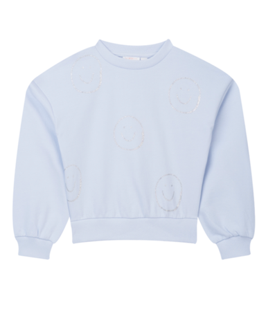 Lichtblauwe sweater voor meisjes van Minirebels