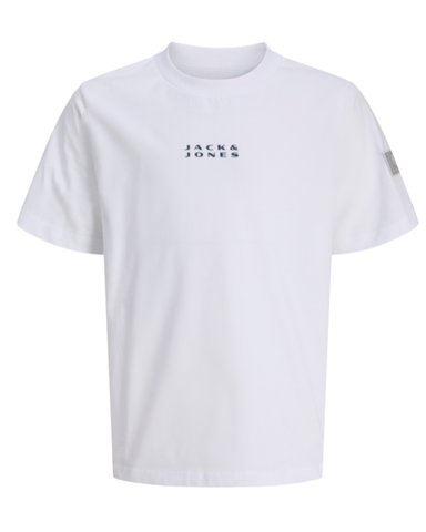 Wit Jack & Jones T-shirt voor jongens met subtiel logo op de borst