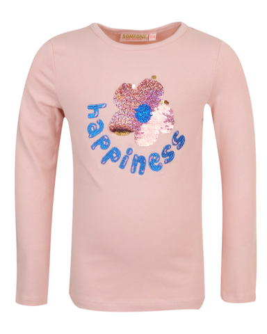 someone t-shirt meisje bloem roze CERINA