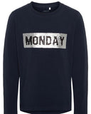 Long sleeve Monday/Weekend - wrijf t-shirt - Name It