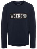 Long sleeve Monday/Weekend - wrijf t-shirt - Name It