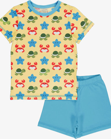 Maxomorra pyjama schildpad krab BEACH BUDDIES