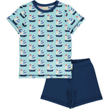 Maxomorra pyjama zeilboot blauw korte SAILBOAT