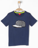 S.oliver t-shirt omkeerbare pailletten pet blauw
