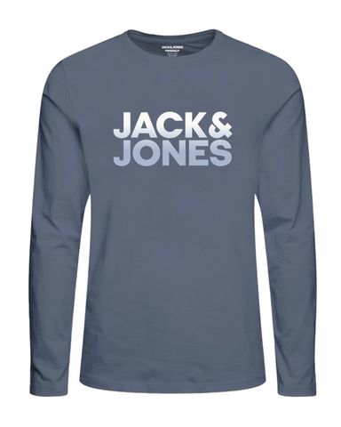 jack and jones t-shirt long sleeve 12213559 bluefin jongen