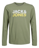 jack and jones t-shirt long sleeve 12213559 kaki