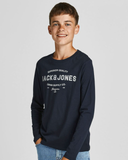 jack and jones tshirt junior 12190513 Navy Blazer blauw