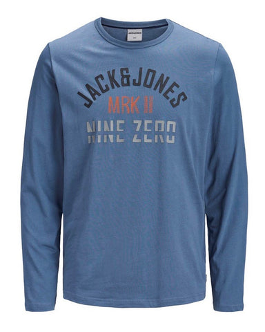 jack and jones tshirt lange mouwen blauw 12159245