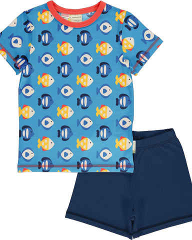 maxomorra Pyjama vis TROPICAL AQUARIUM blauw