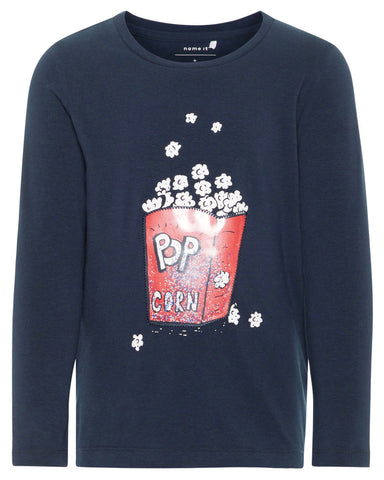 nameit longsleeve blauw popcorn