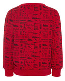 nameit sweater rood all-overprint rock