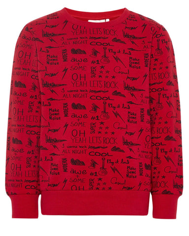 nameit sweater rood all-overprint