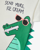 nameit tshirt krokodil wit groen