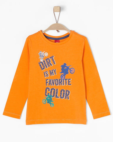 soliver longsleeve oranje moto jongen