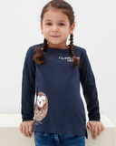 soliver long sleeve uil pailletten 2119693 blauw