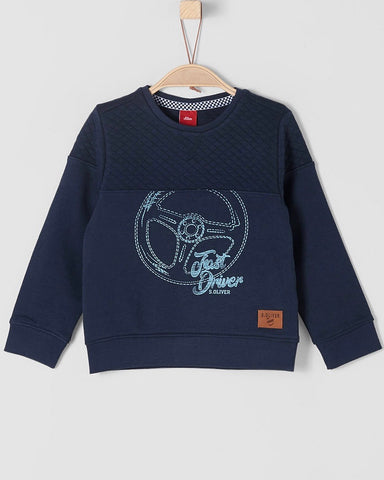 soliver sweater auto blauw