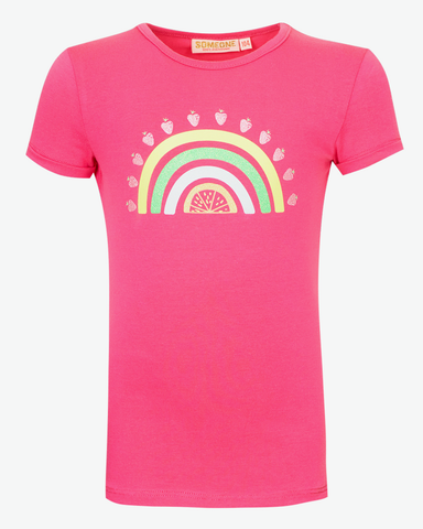 someone t-shirt meisje regenboog roze STRAW SG 02 B