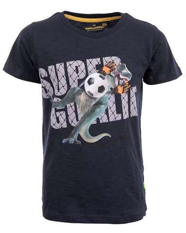 stones & bones tshirt jongen blauw GOALIE navy