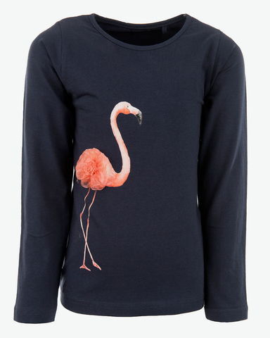 stones and bones long sleeve flamingo Blissed FLAMINGO navy blauw 31780 meisje