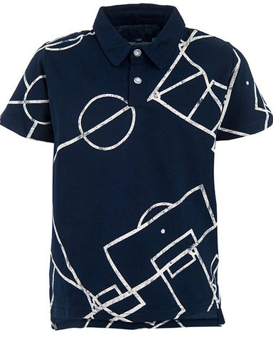 stonesandbones polo blauw voetbal Victory SOCCER FIELD navy