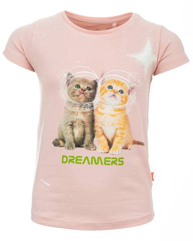 stones and bones t-shirt poes kat DREAMERS pink